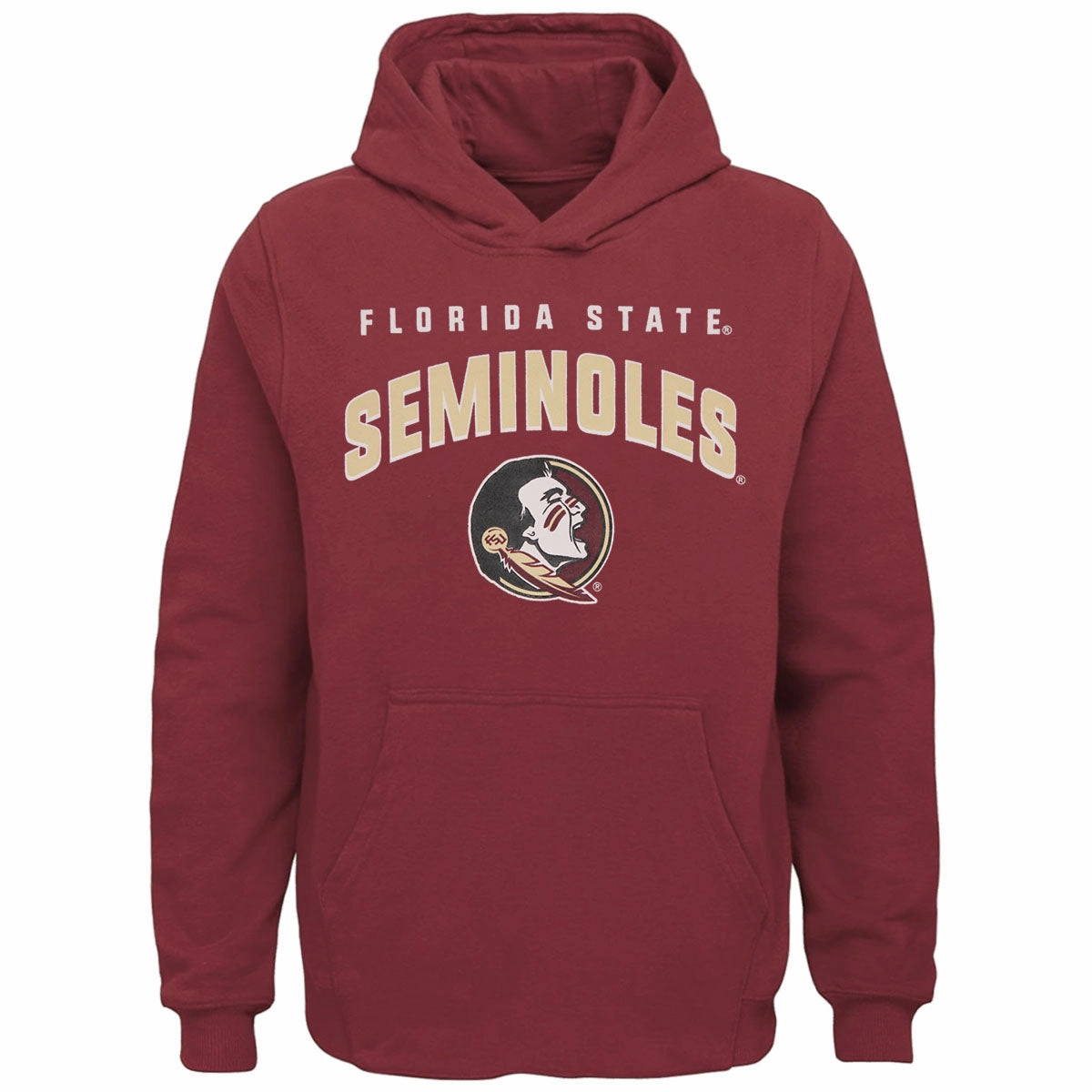 Outerstuff Kid's Florida State Seminoles/Seminole Logo Hooded Fleece - Garnet Comfy Comfort DoubleStitchedHem