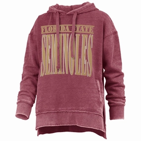 Pressbox Women's Florida State Seminoles Side-Split Vintage Hood - Garnet Exclusive Workout Essential