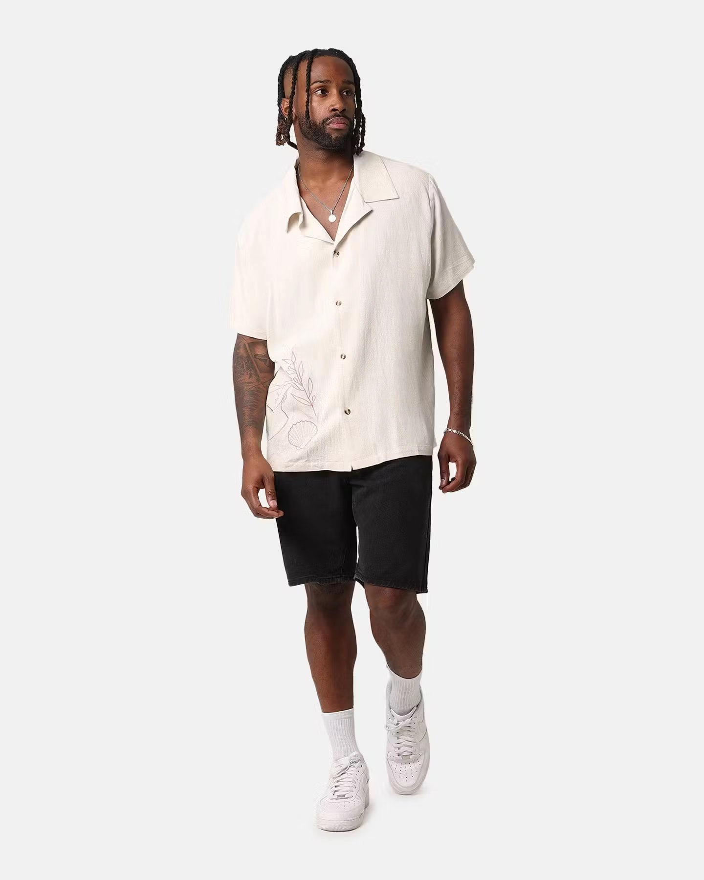 XXIII Venus Linen Button Up Shirt Oatmeal Modern Appeal