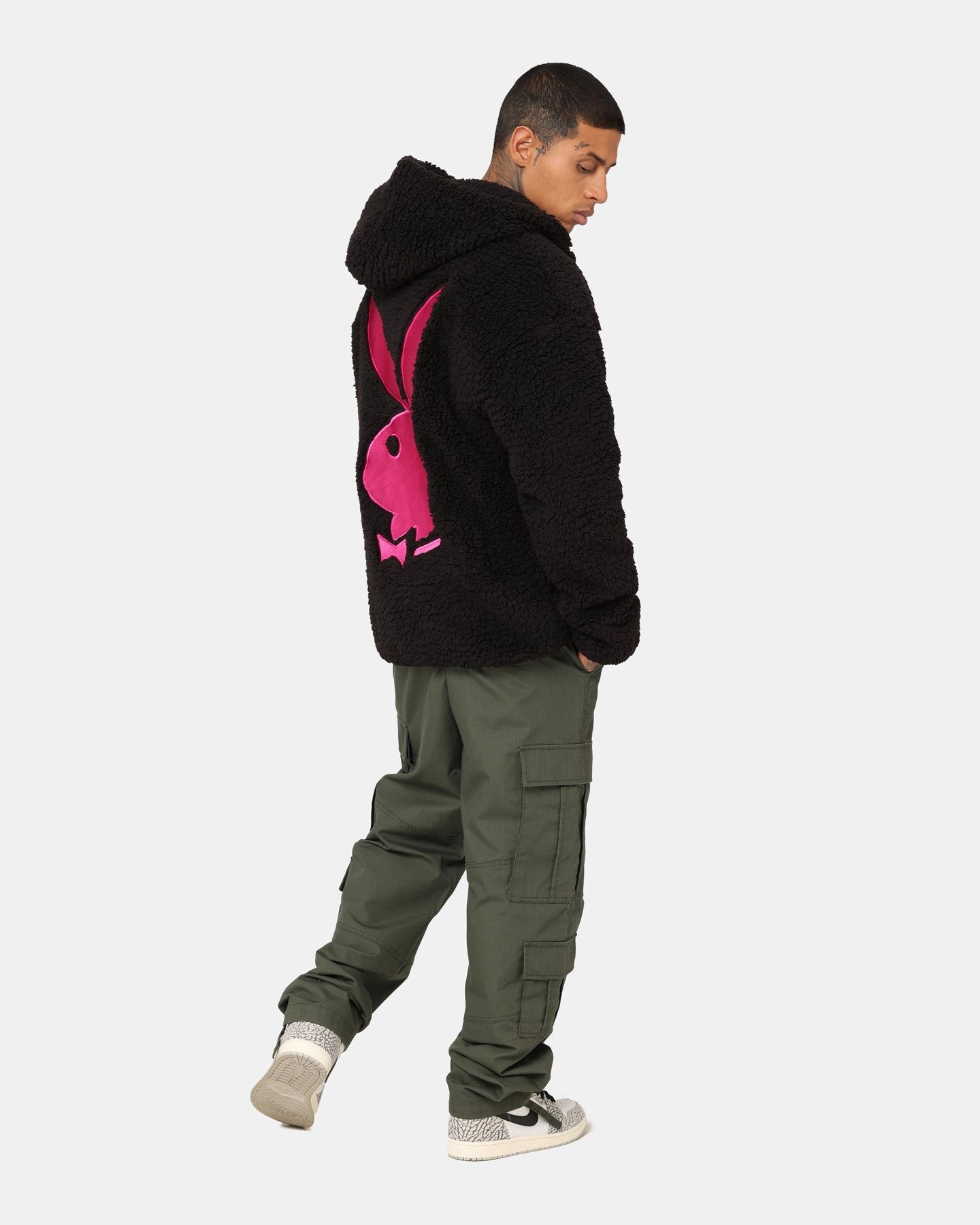 Playboy Bunny O Sherpa Jacket Black Stand