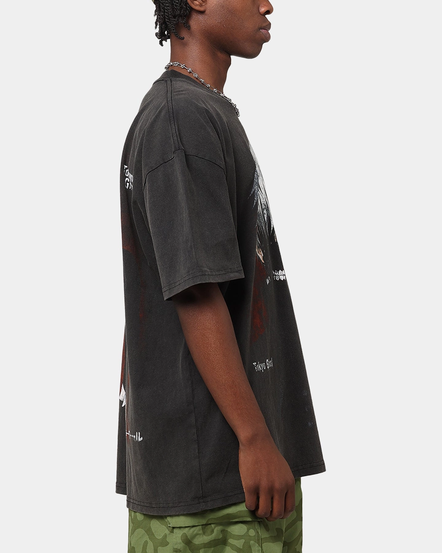 Goat Crew X Tokyo Ghoul Kaneki Heavy T-Shirt Vintage Black Relax Outfit