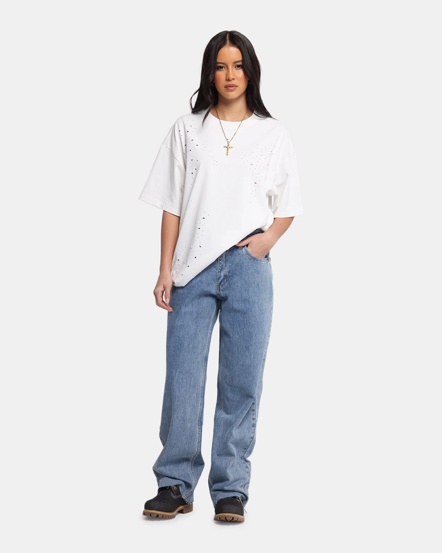 Earthy Streetwear Fan Nature Lover Chill Comfort XXIII Women's Baggy Jeans Blue Denim