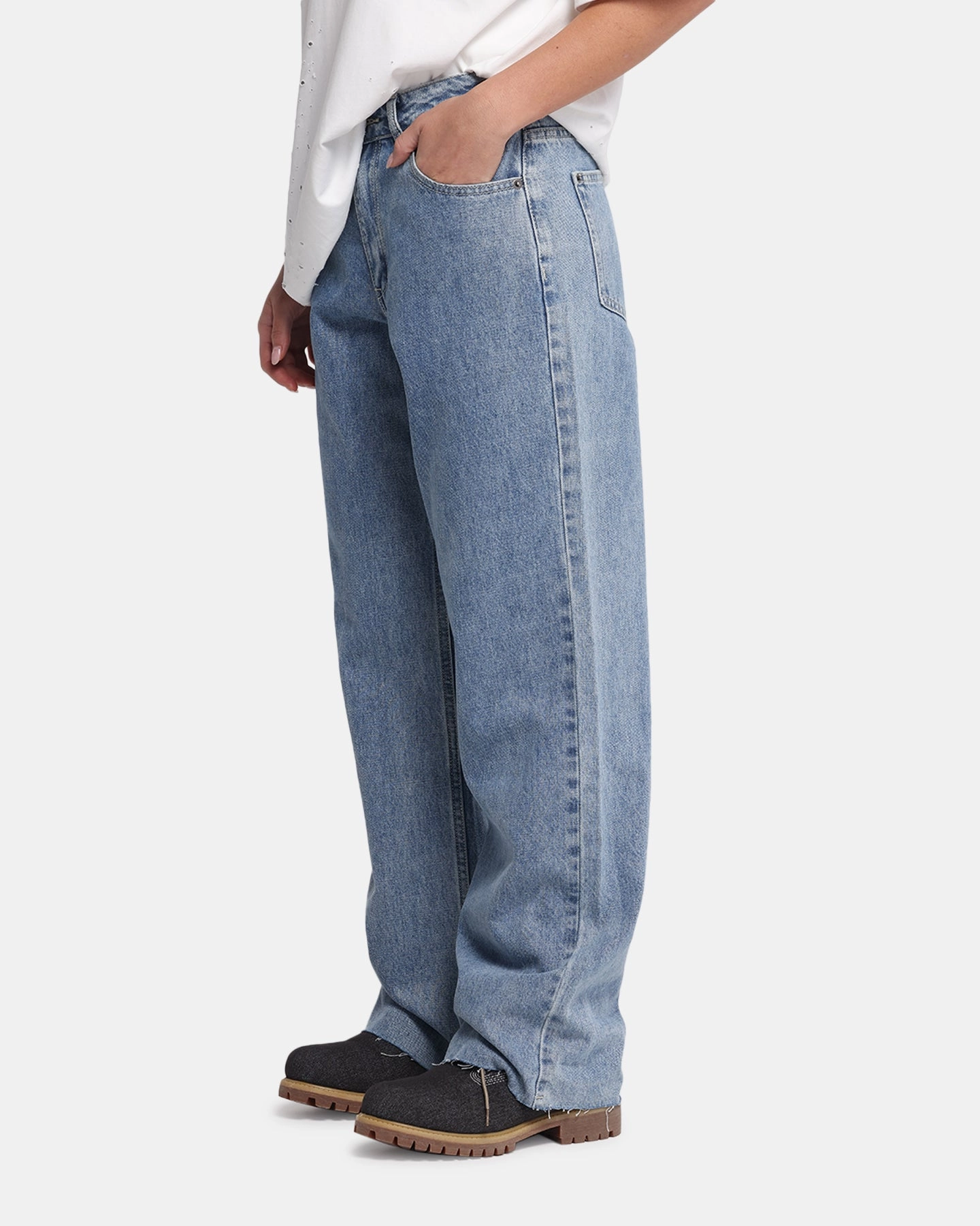 XXIII Women's Baggy Jeans Blue Denim Pre Washed Denim Breathable Lining