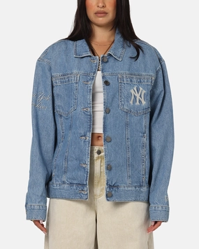 WindproofConstruction Comfort Fit Silhouette New Era New York Yankees MLB Denim Jacket Denim