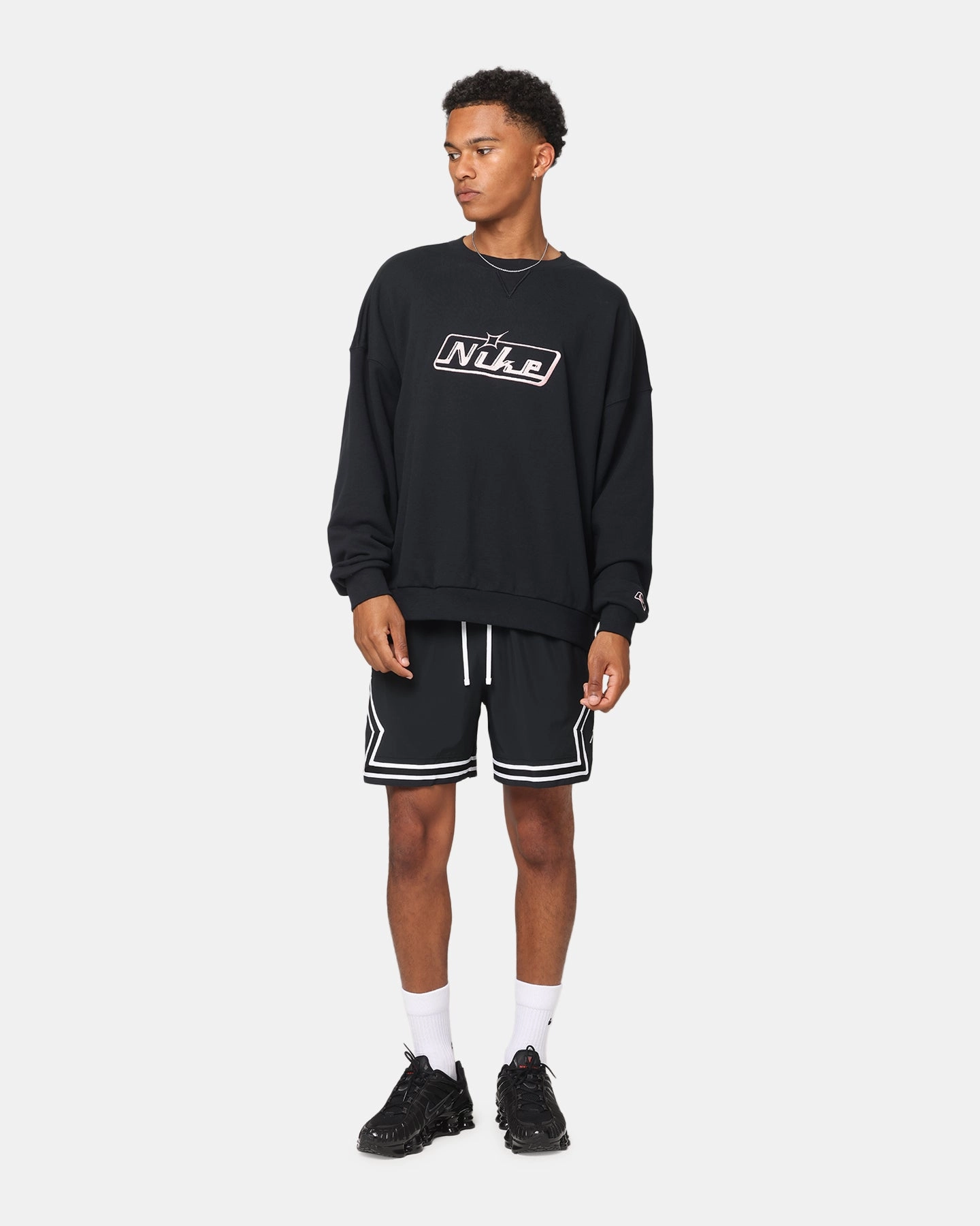 Travel Fashion Anti Odor Technology Jordan Jumpman Dri-Fit Woven Diamond Shorts Black/White/White