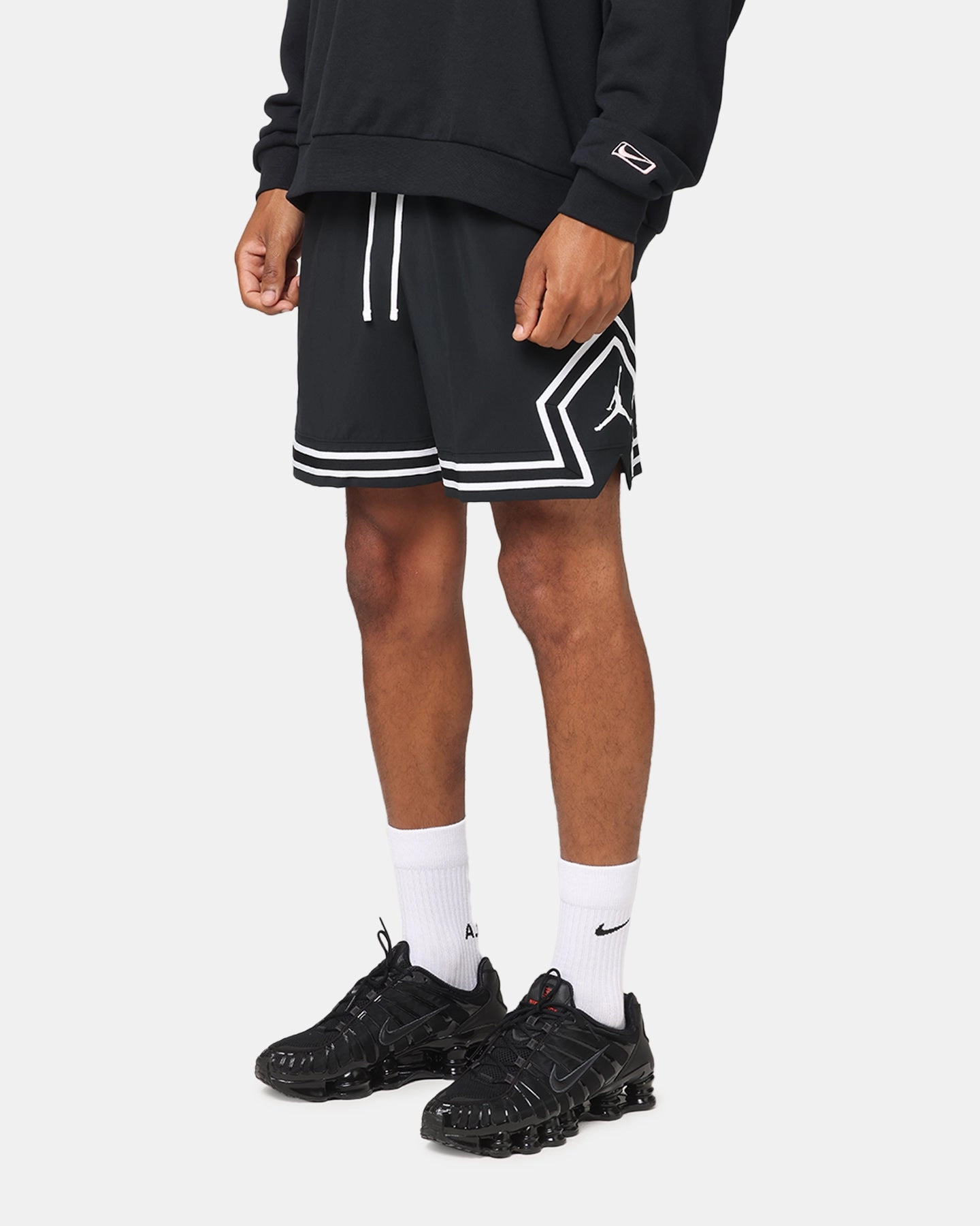 Basic Feel men's fashion Jordan Jumpman Dri-Fit Woven Diamond Shorts Black/White/White