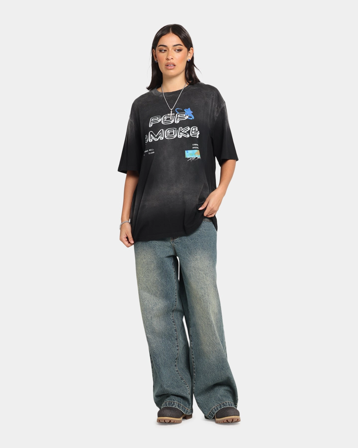 Pop Smoke Never Clear T-Shirt Black Wash VintageWashEffect perfect for all-day wear