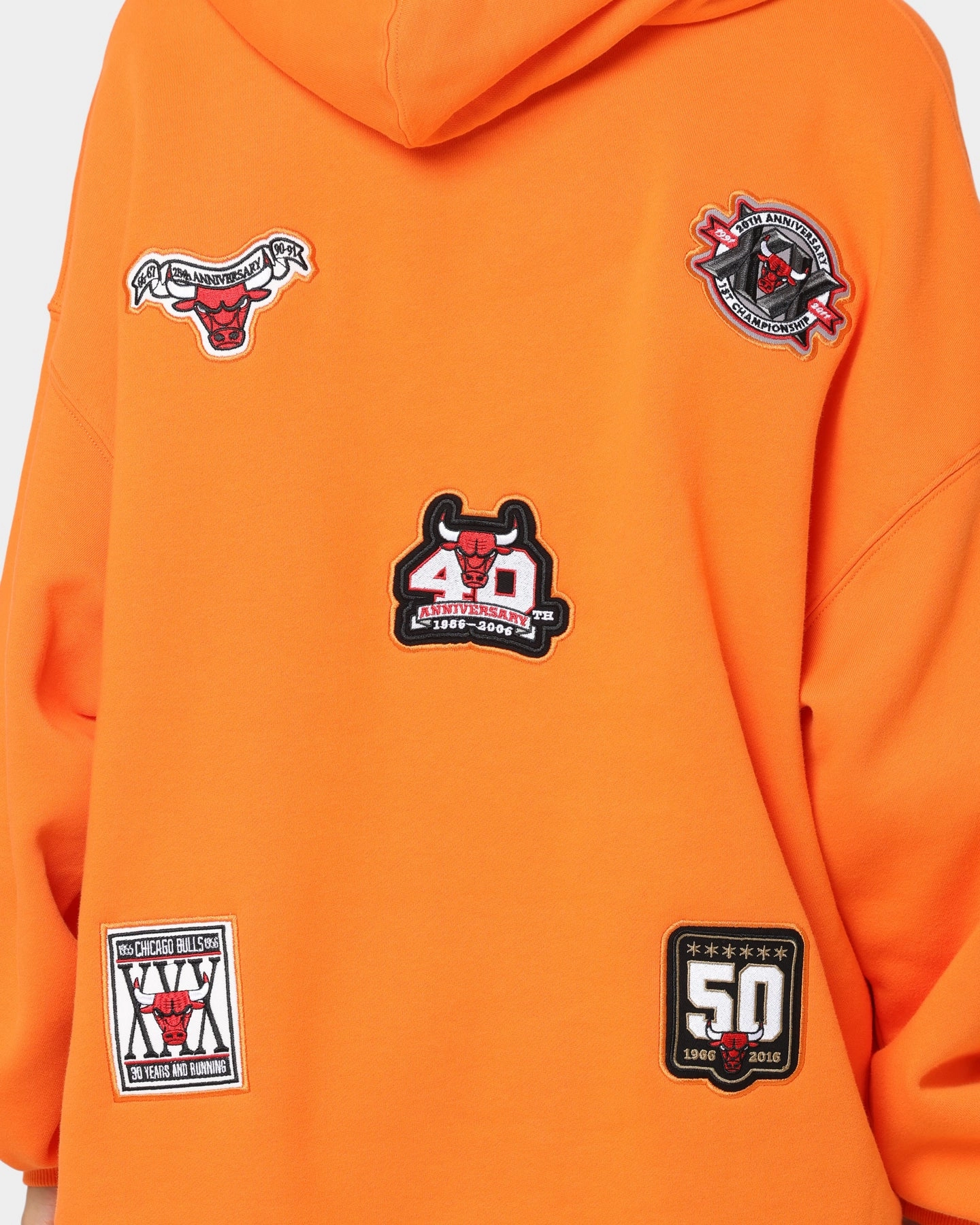 professional Mitchell & Ness Chicago Bulls Anniversary Hoodie Orange