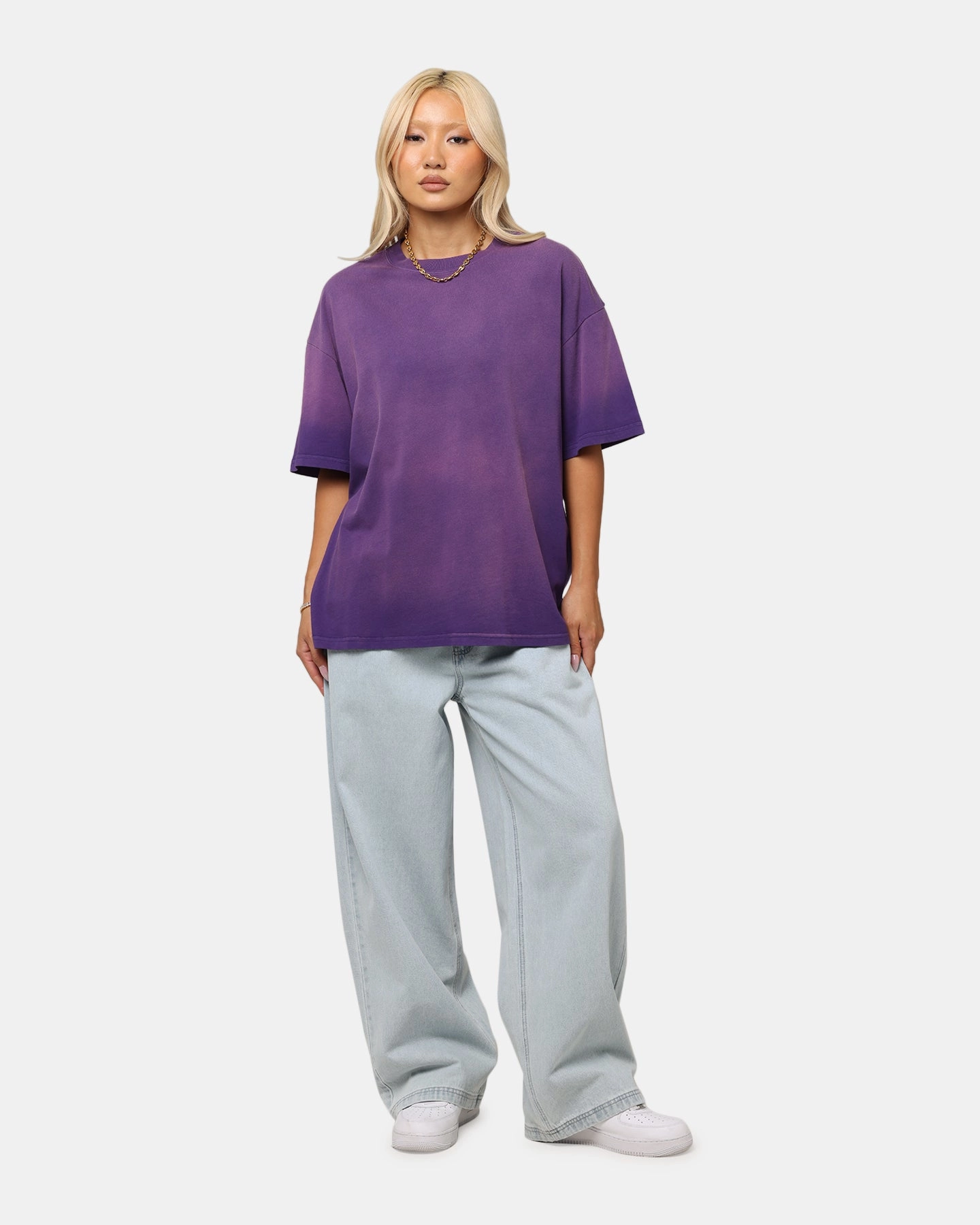 On-the-Go Comfort Layered Look Wear Culture Kings Sunfade T-Shirt Purple