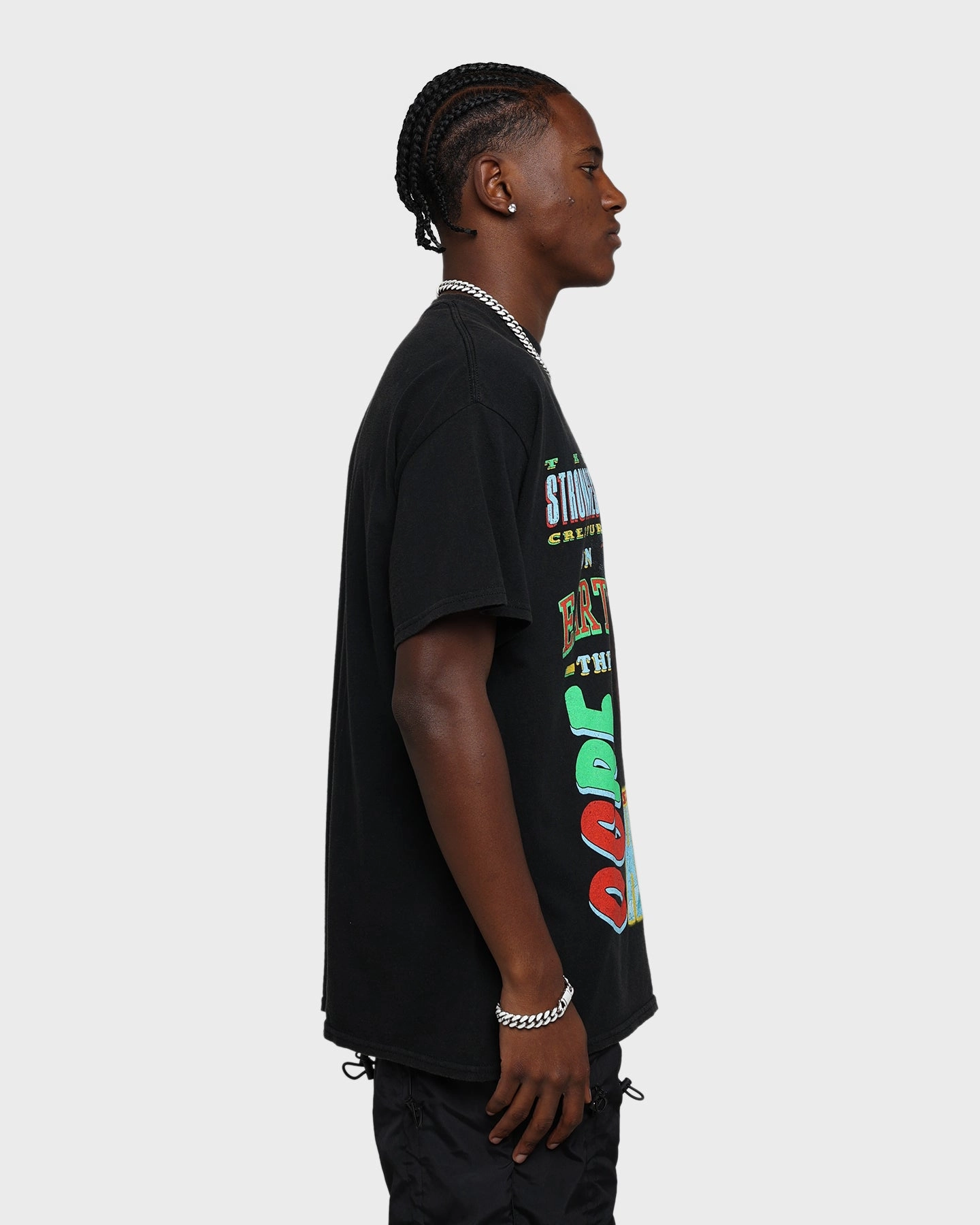 Goat Crew X Baki Hanma Yurijo Vintage T-Shirt Black Wash Soft and Light Wear