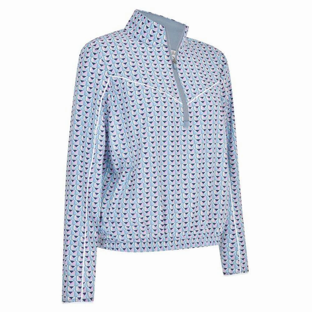 Callaway Lightweight Perforated Woven Cropped 1/4 Zip Golf Pullover Flint Stone - SP25 Women Heat Retention Quick Dry Fabric Technology
