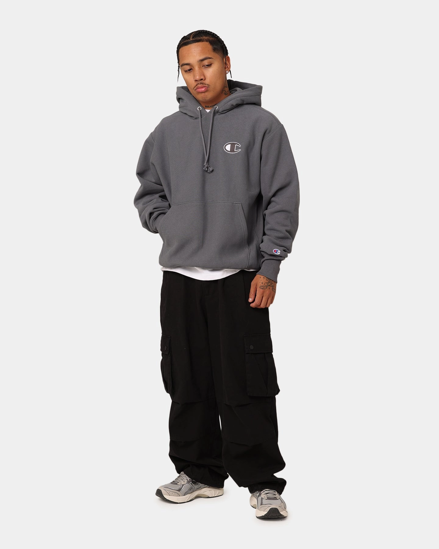Champion Reverse Weave Big C Hoodie Medium Gray dry-cleanable High-Performance Wear