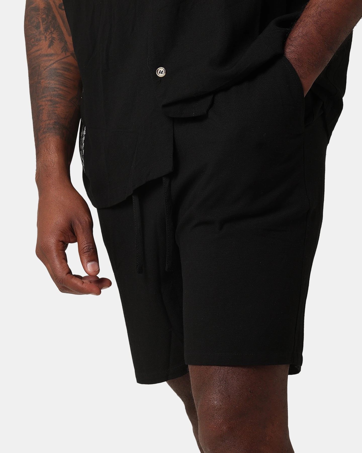 printed shorts Bacterial Growth Prevention XXIII Ezrah Linen Shorts Black