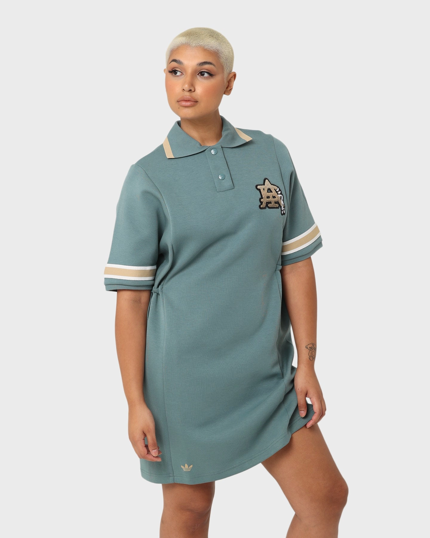 Protective Comfort Lightweight Padding Adidas Women's Modern Collegiate Polo Dress Hazy Emerald