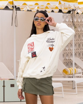 Loiter Patchwork Hoodie Off White Formal Event