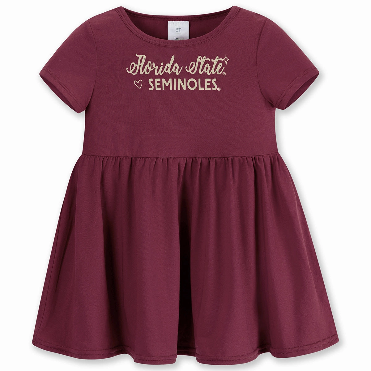 ZooZatz Toddler Girl's Florida State Seminoles Short Sleeve Dress - Garnet Cozy Touch