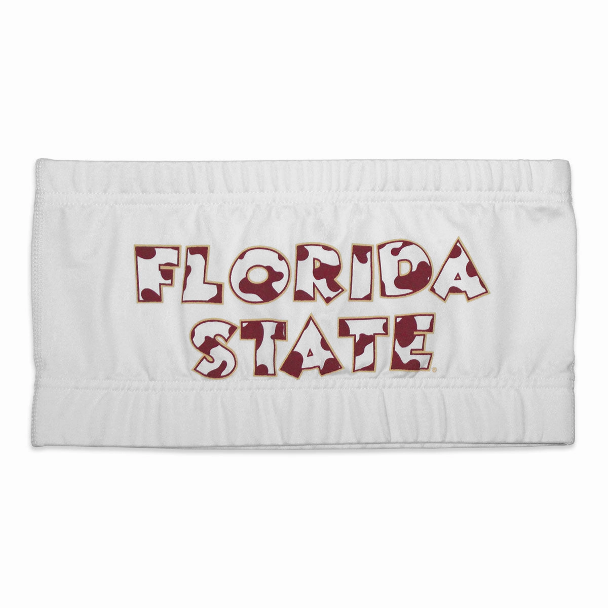 ZooZatz Women's Florida State Bandeau - White Cozy Layers Contrast Inner Binding