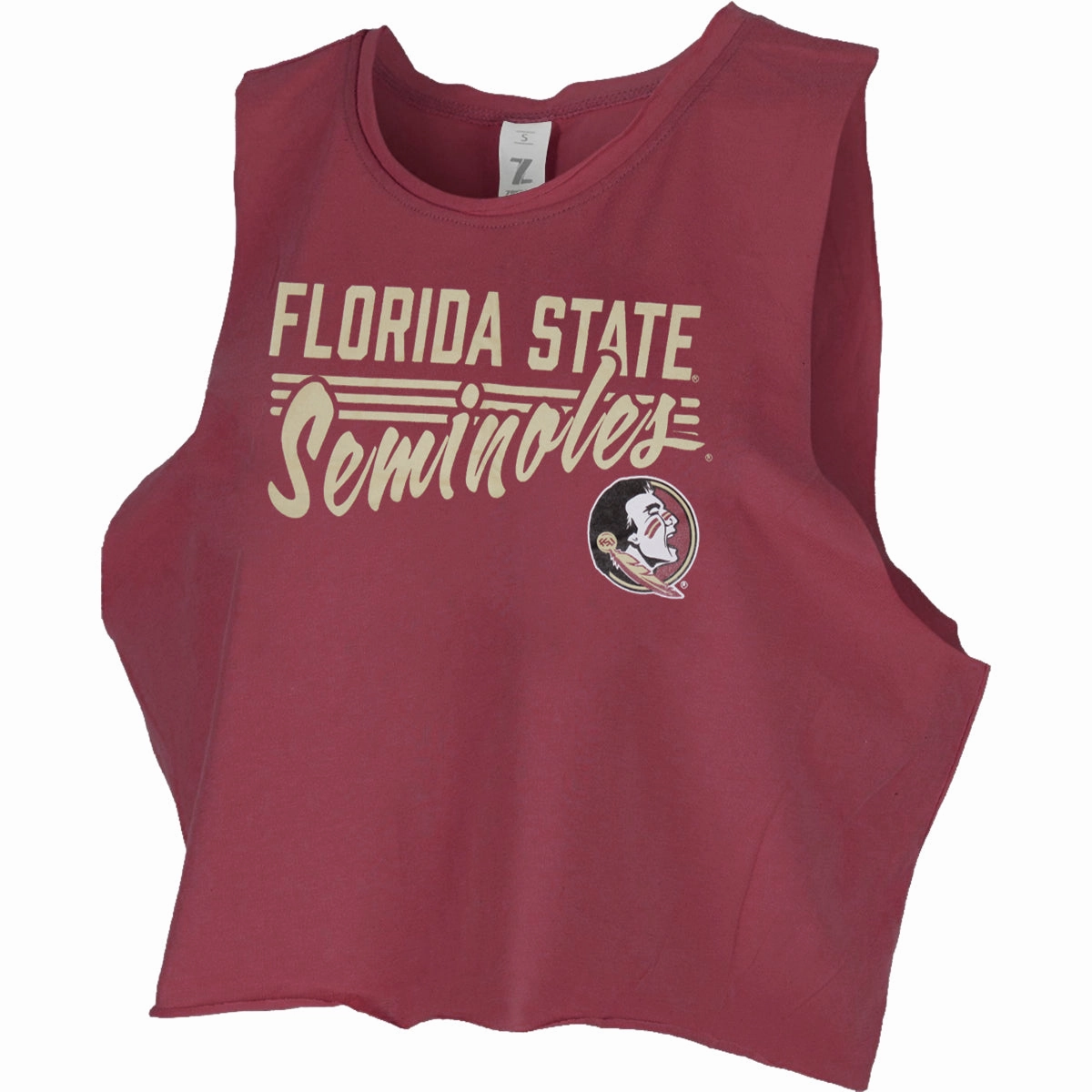 Good ventilation Stable ZooZatz Women's Florida State Seminoles/Seminole Logo Crop Muscle Tank - Garnet
