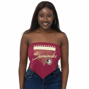 ZooZatz Women's Florida State Seminoles/Seminole Logo Design Tie-Back Bandeau - Garnet Feminine Touch