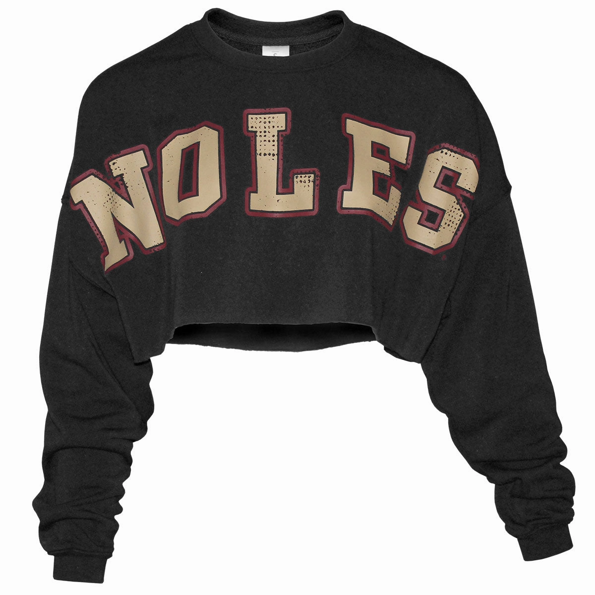 support role ZooZatz Women's Noles Uber Crop Crew Fleece - Black