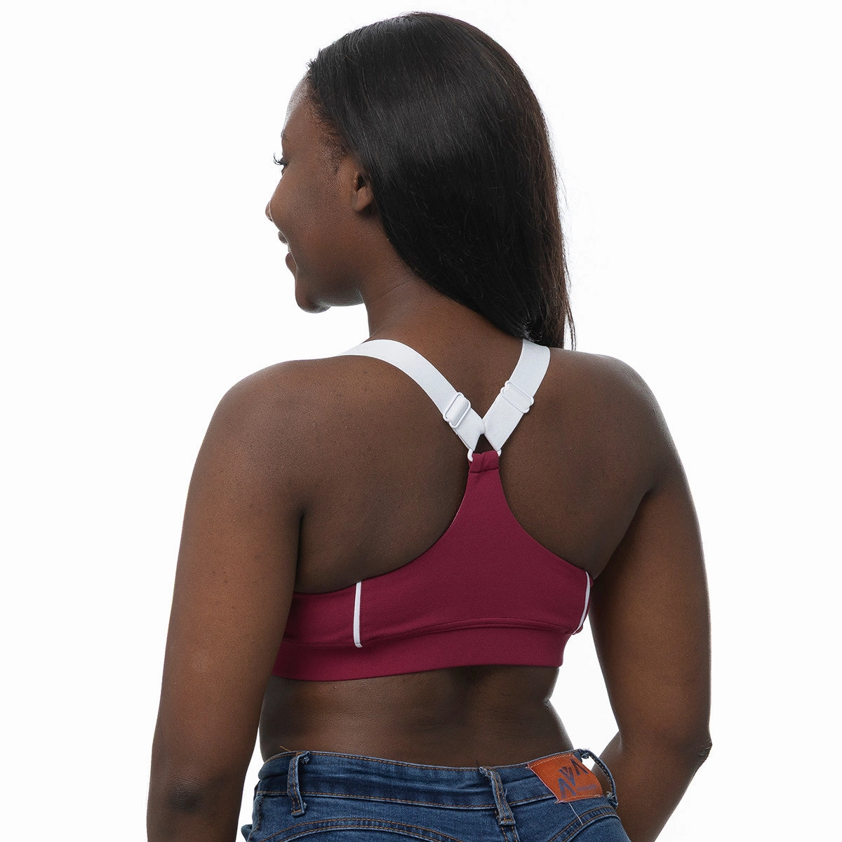 Stretch Fit Loose Fit ZooZatz Women's Seminole Logo Sport Bra - Garnet